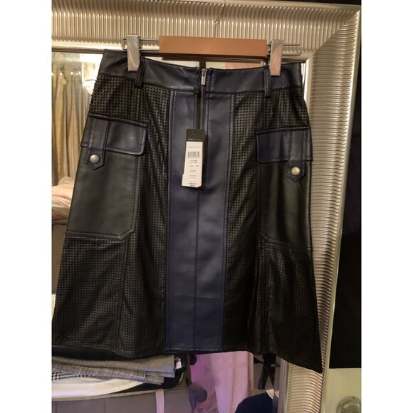BCBGMAXAZRIA Raya Perforated Faux Leather Skirt - Picture 2 of 6